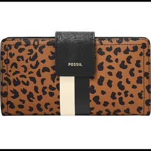 Fossil Women's Logan Faux Leather Wallet RFID Blocking Tab Clutch